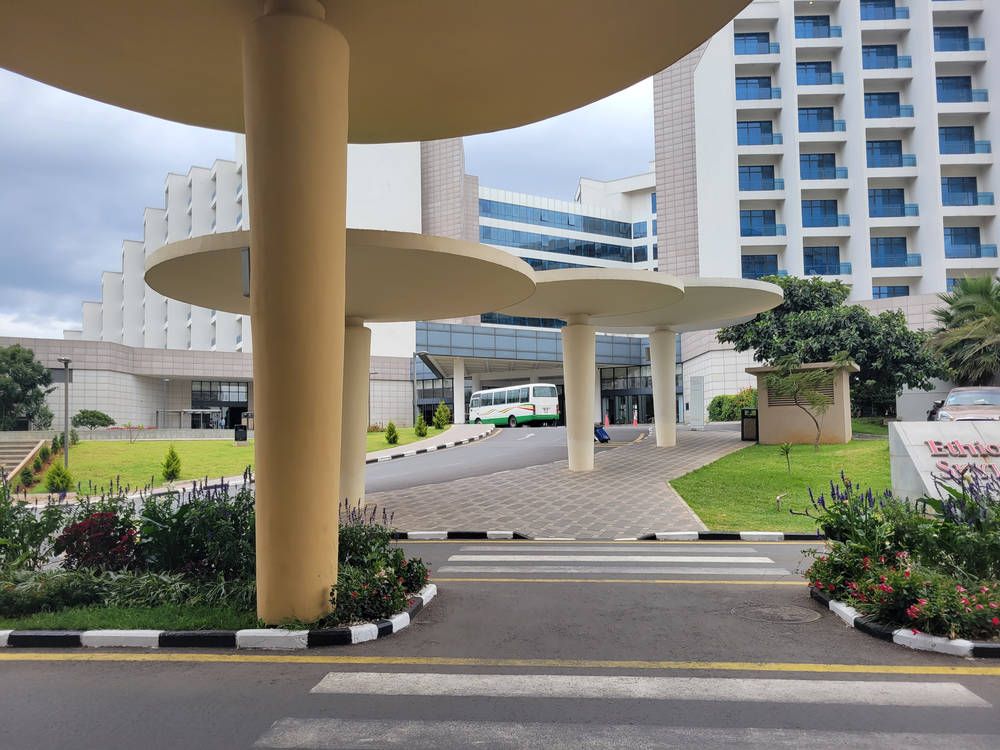 The hotel entrance