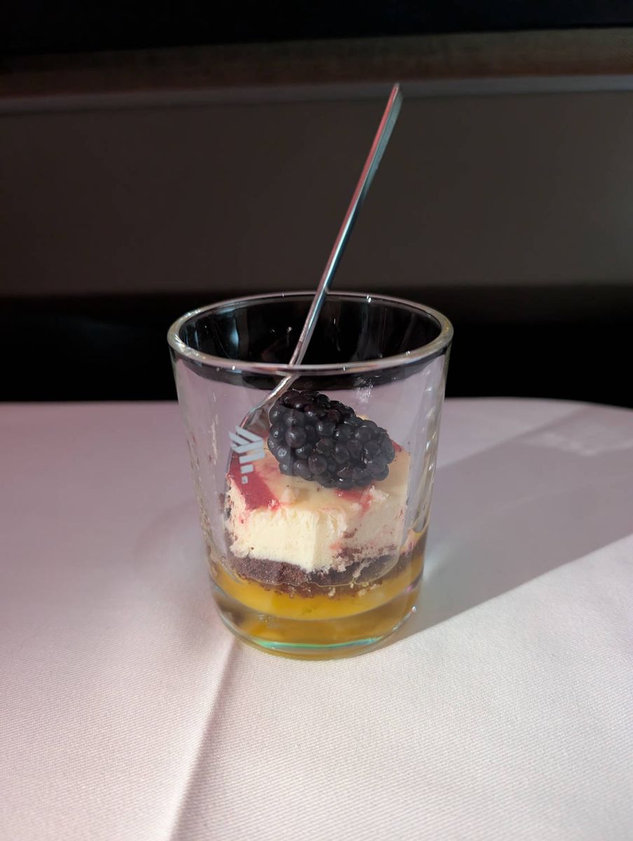 Dessert with blackberries