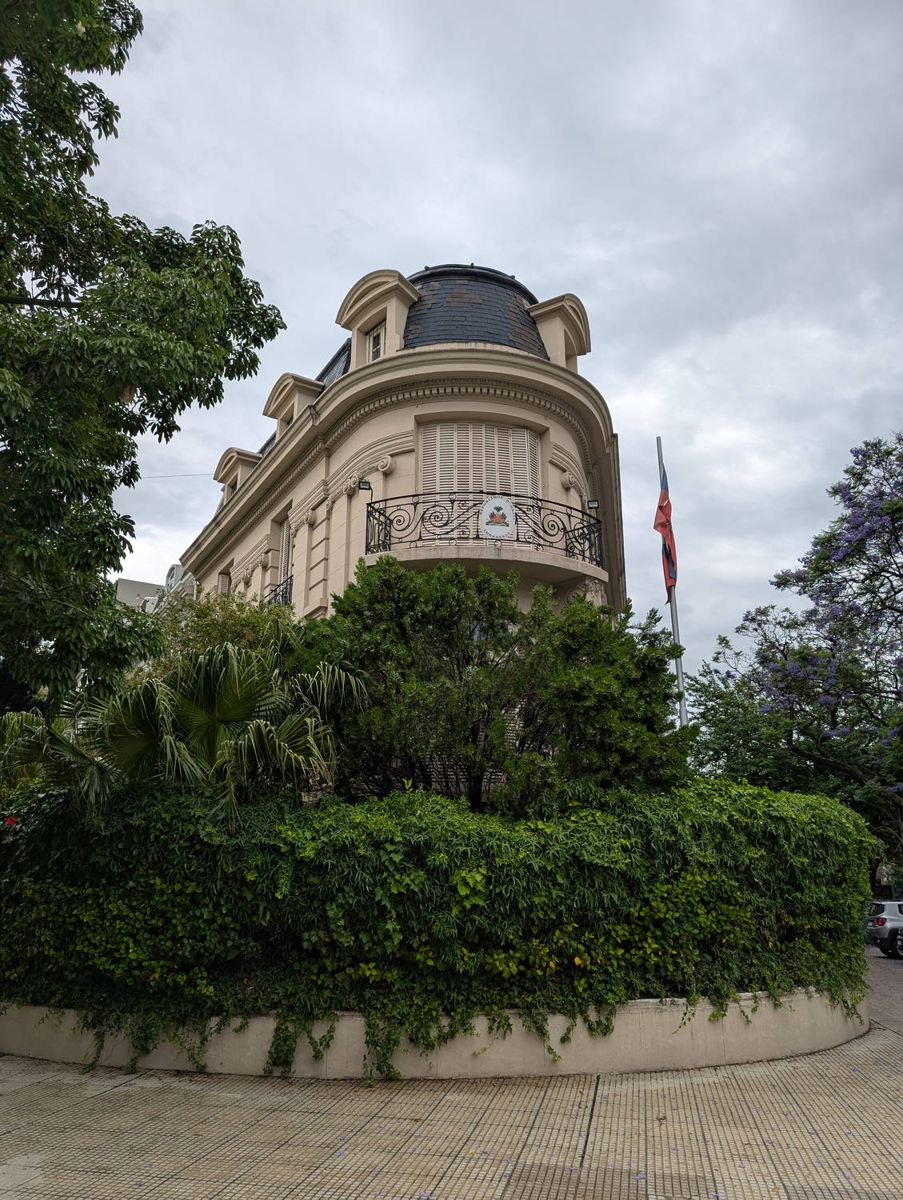 A domed corner building