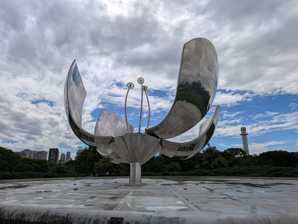The steel flower up close