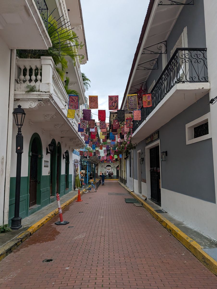 Molas strung over the street