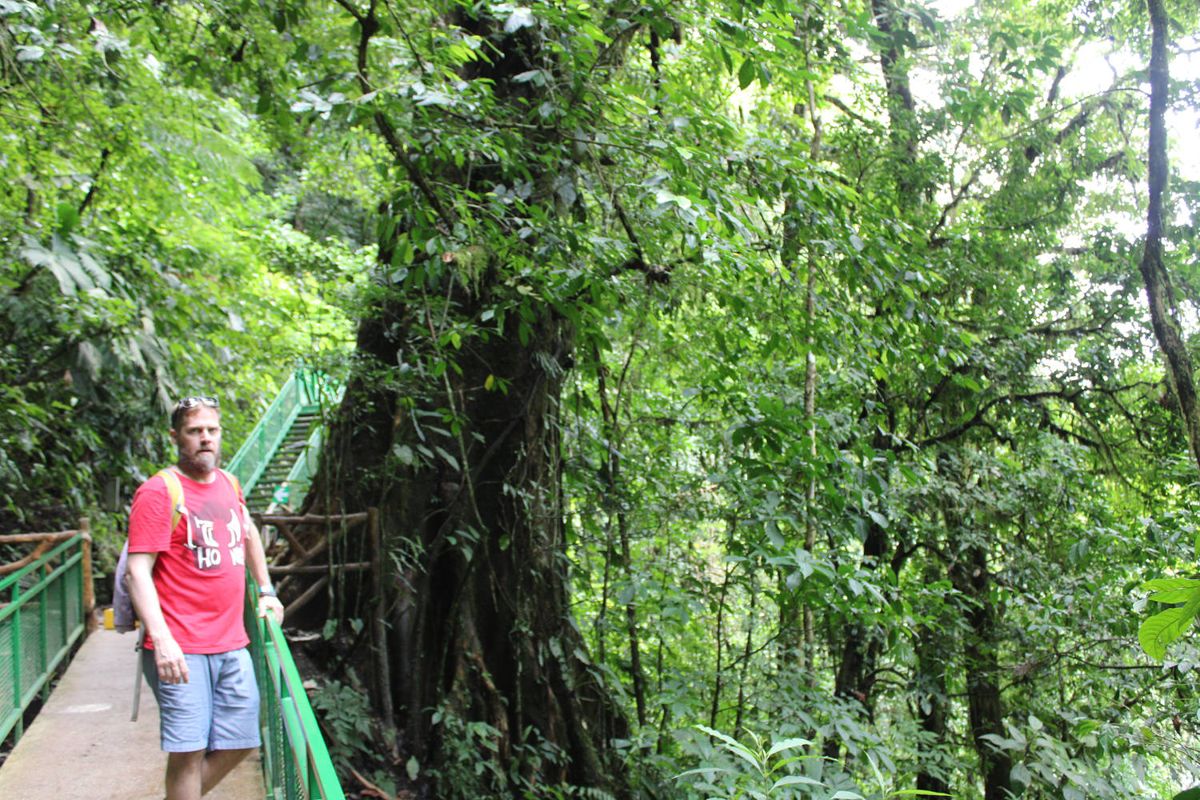 Brendan on a hanging bridge