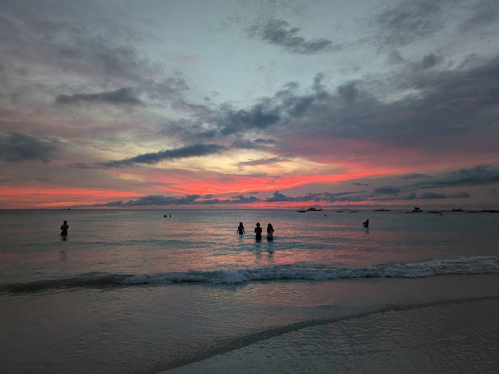 Sunset over the water at Boracay