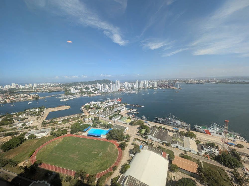 Cartagena and the bay from above