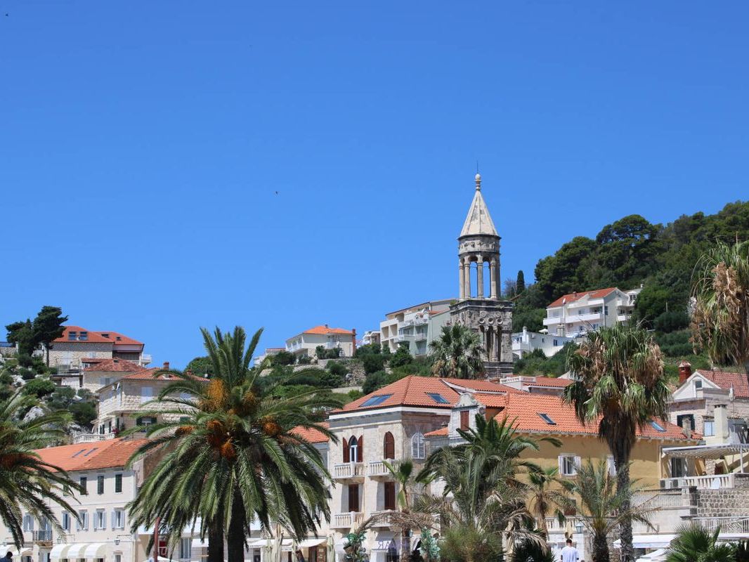 Hvar town above the harbor