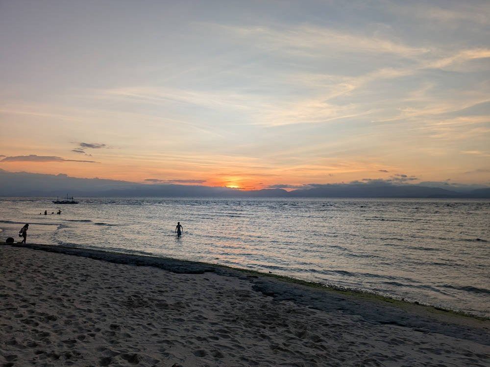 Sunset over the beach at Moalboal