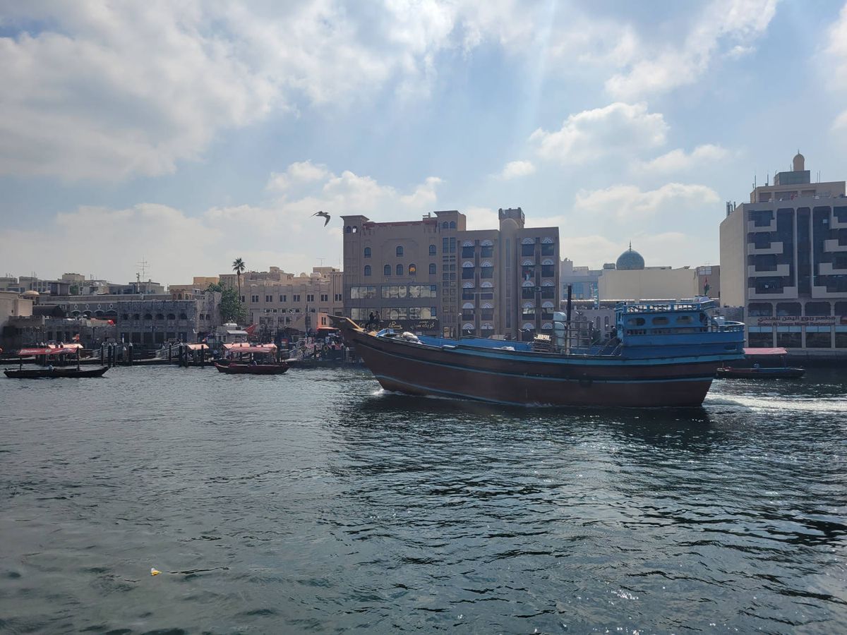 A wooden dhow on the creek