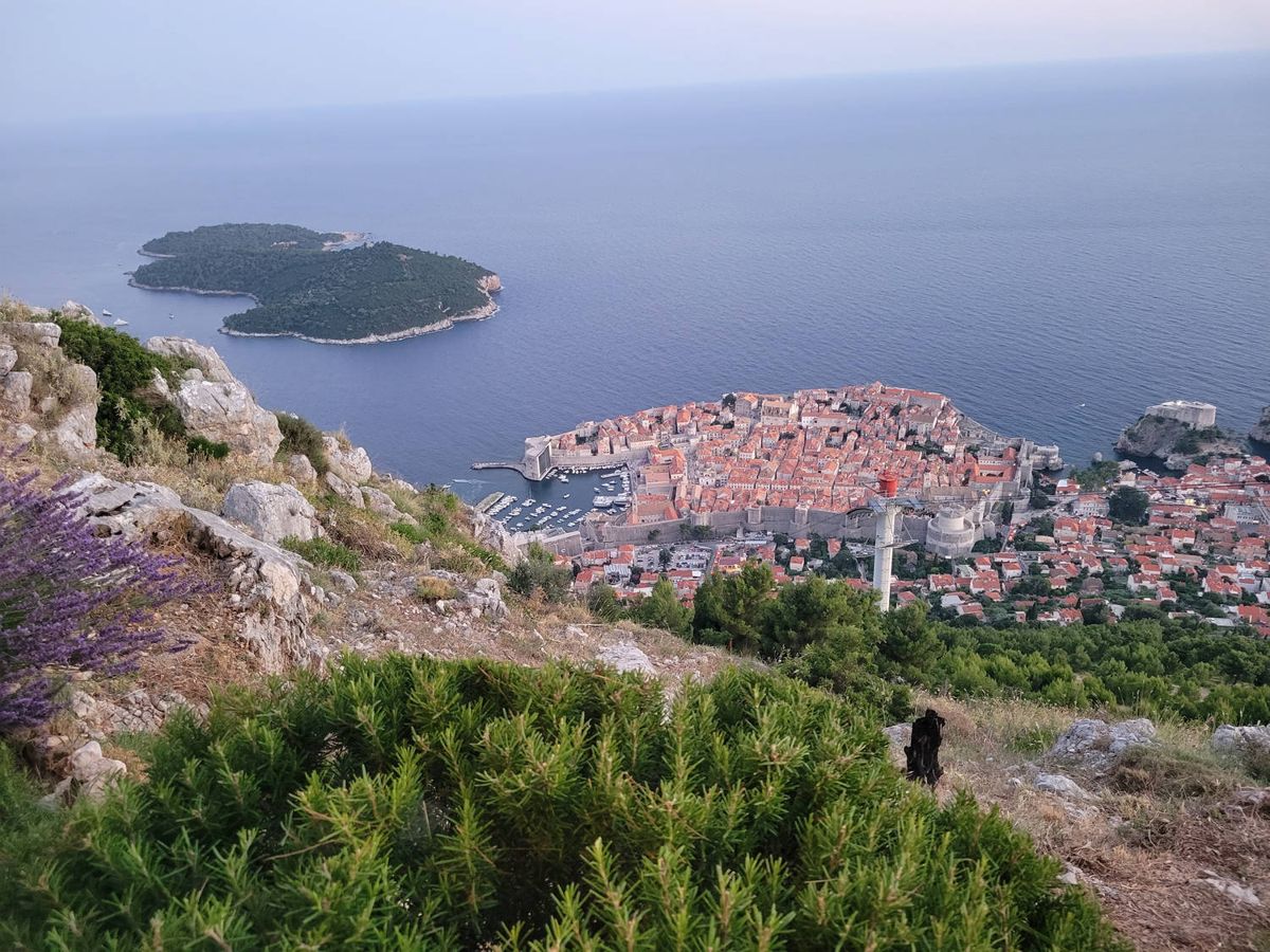 The old town at dusk