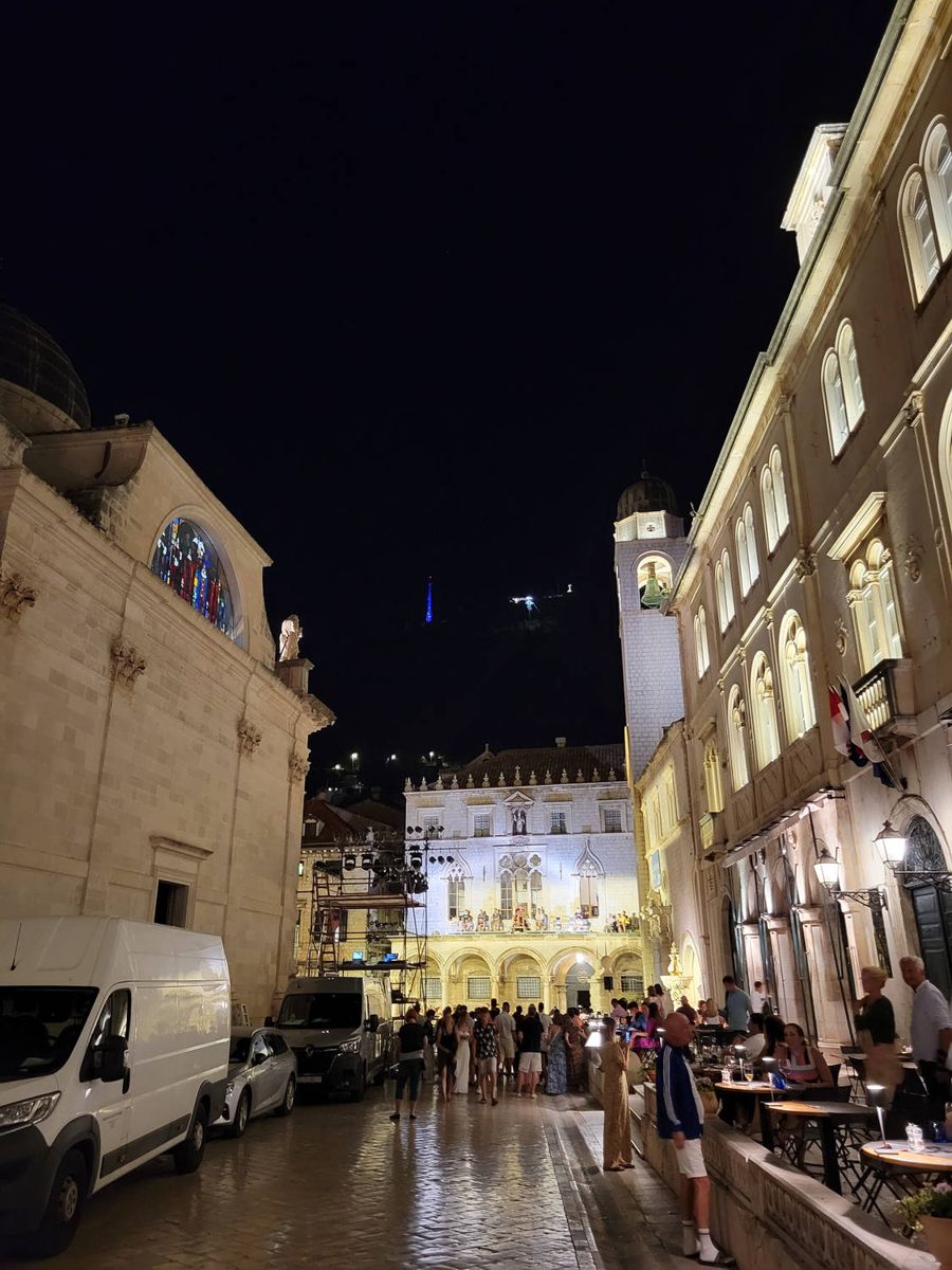 The main street at night