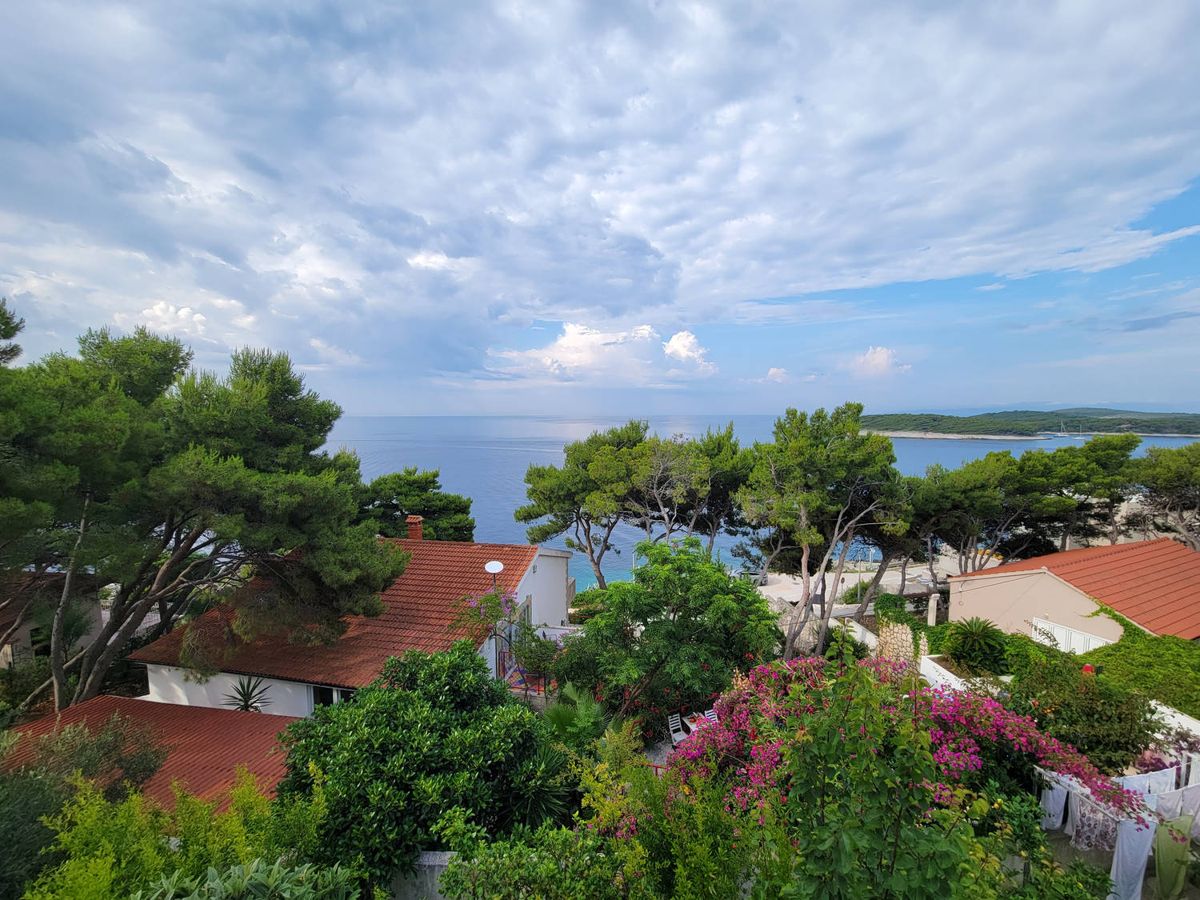 The sea over the rooftops