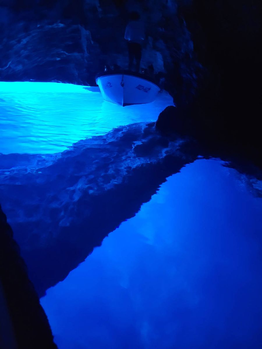 A boat at the bright opening
