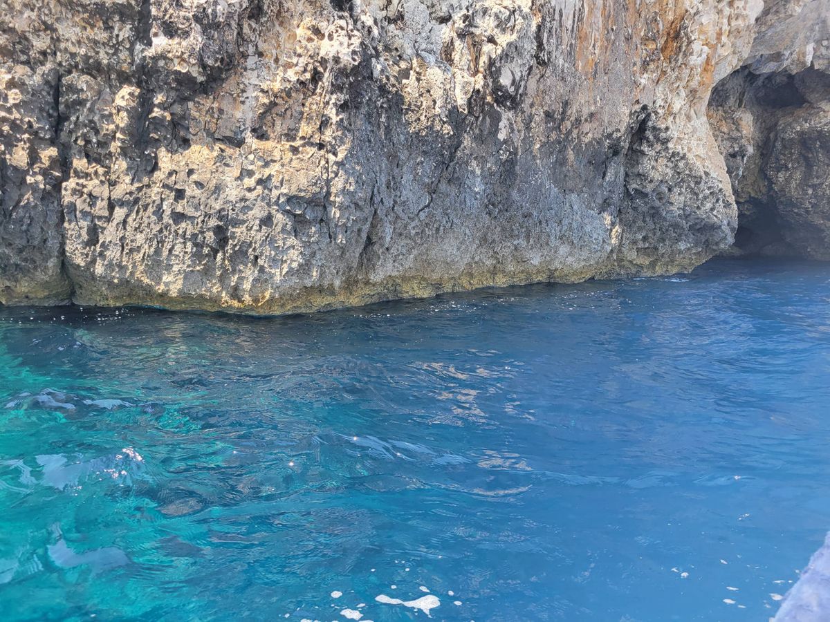 The cliffs at the cave entrance
