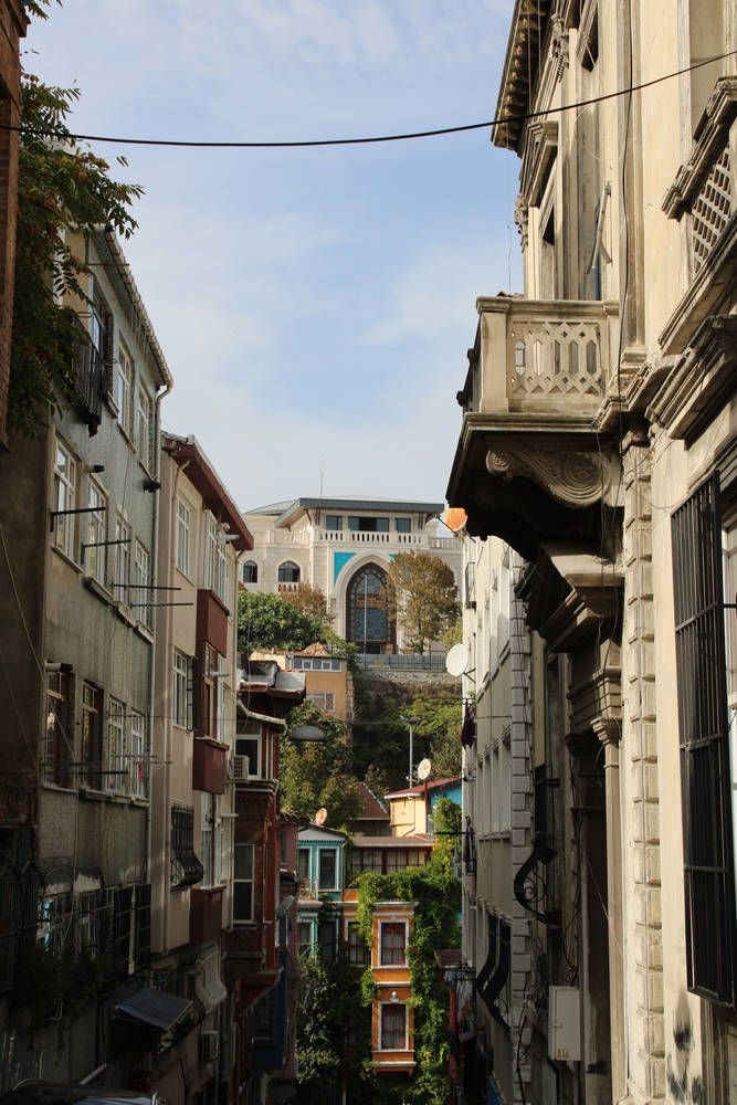 A narrow street of old houses