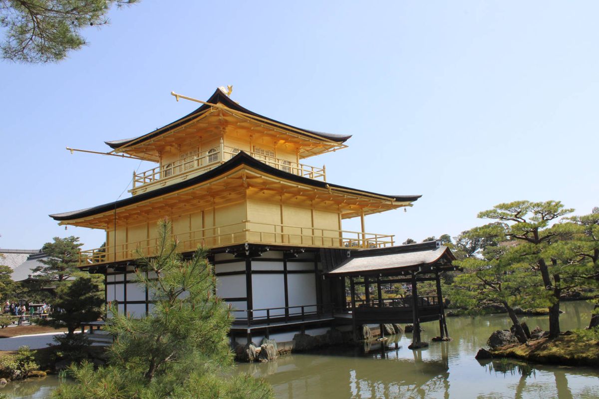 The pavilion from the side, over the water