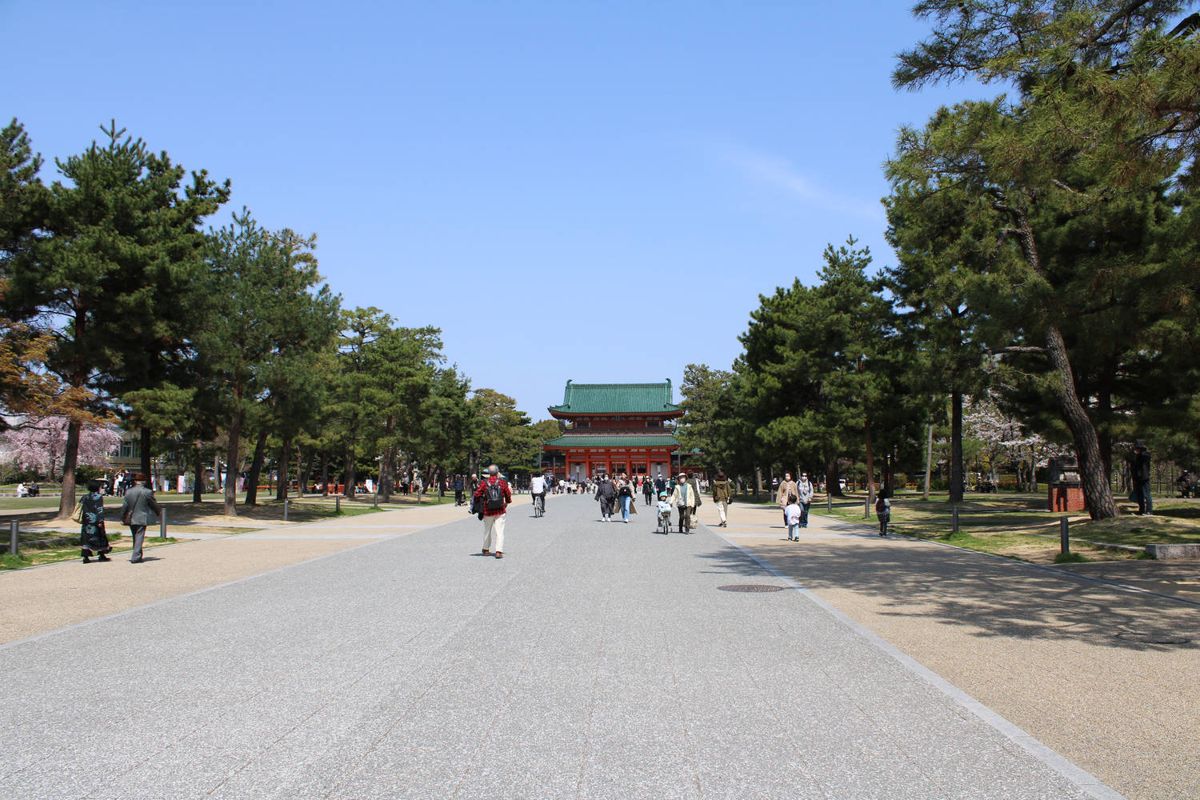 The long approach to the shrine gate