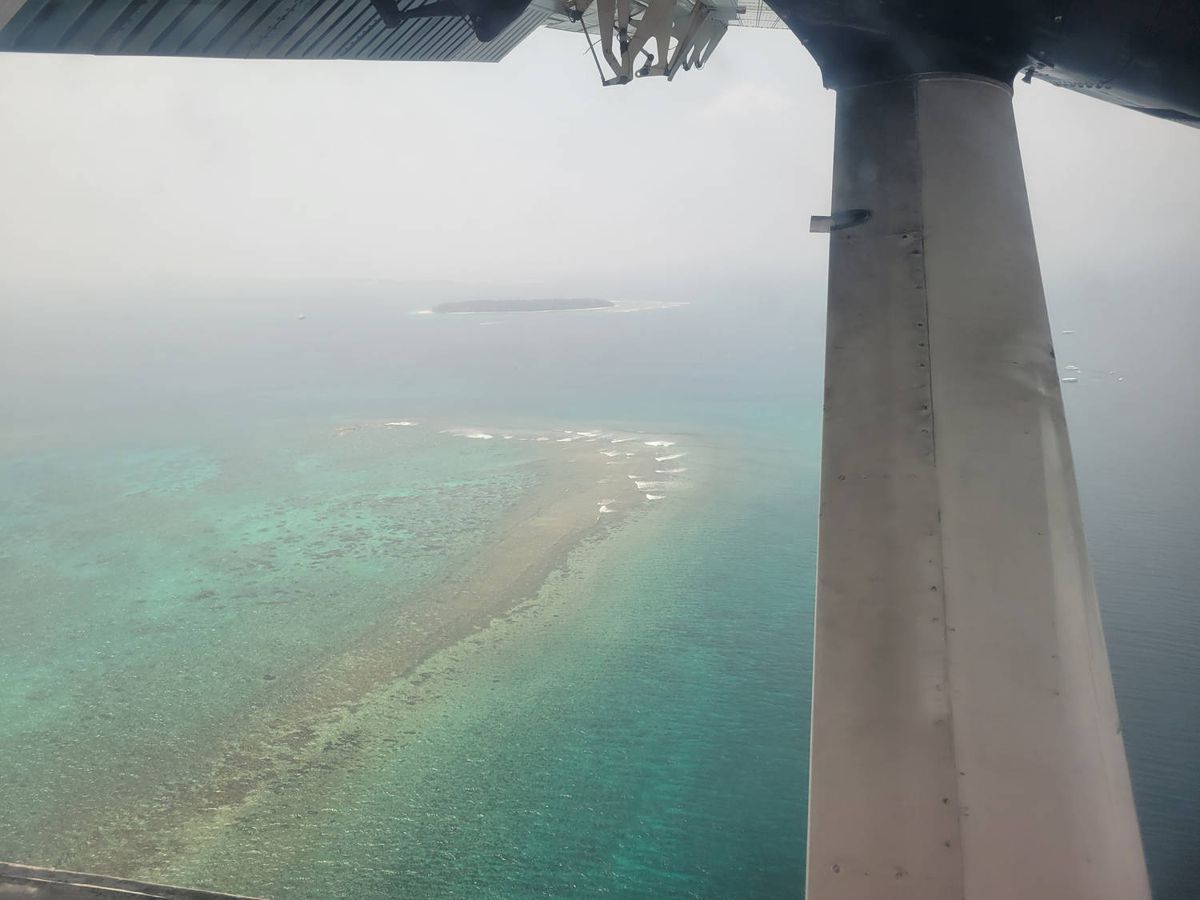 A sandbar and reef from the seaplane