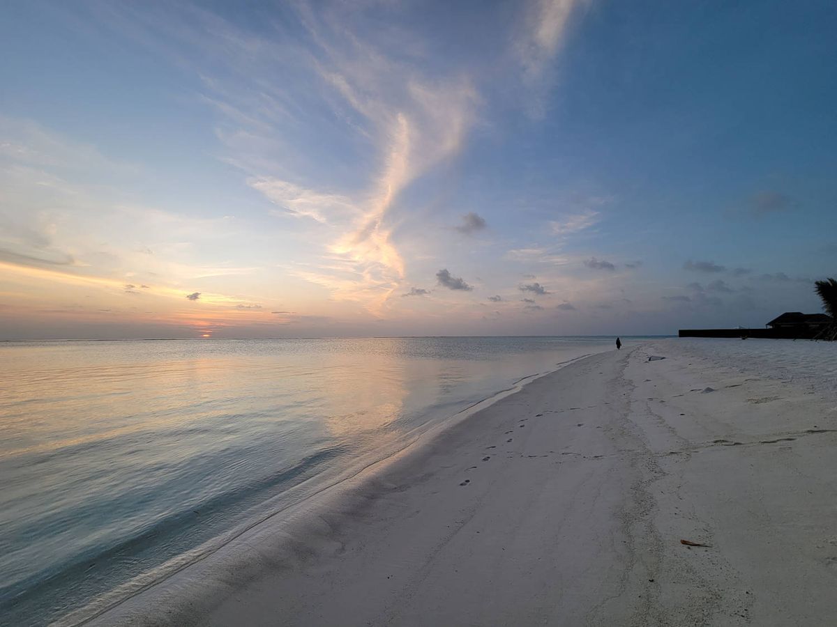 Sunset along the beach