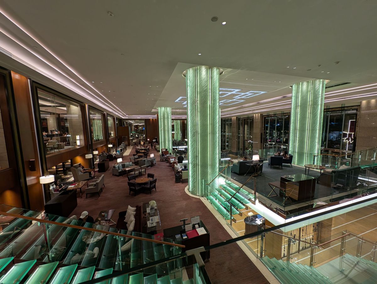 The lobby lounge at night