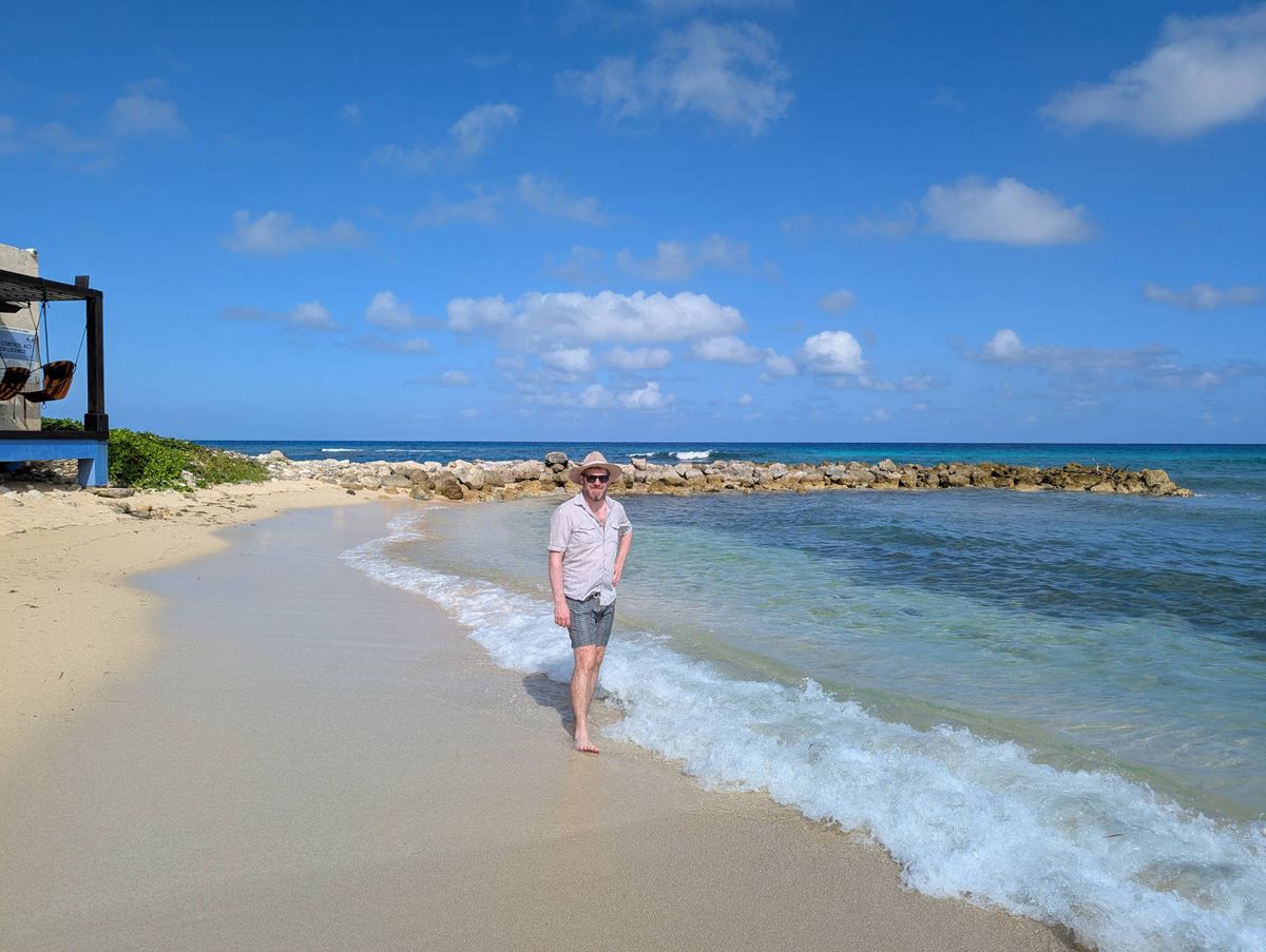 Walking along the shore