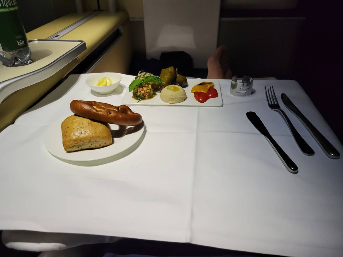 The second meal: mezze and a pretzel roll
