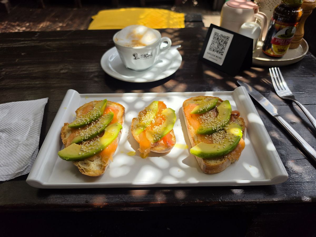 Salmon and avocado toast at Cape Fruit, a good breakfast spot around the corner