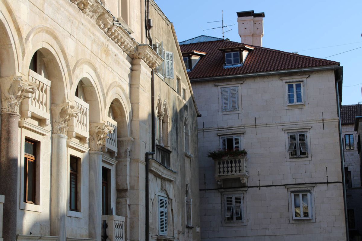 Arched windows on an old palace