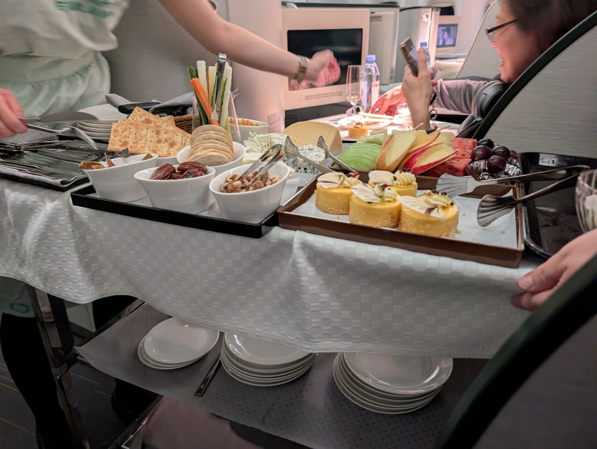 The cheese and dessert cart