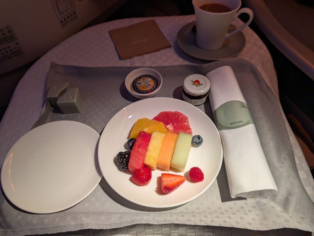Fruit and coffee before landing