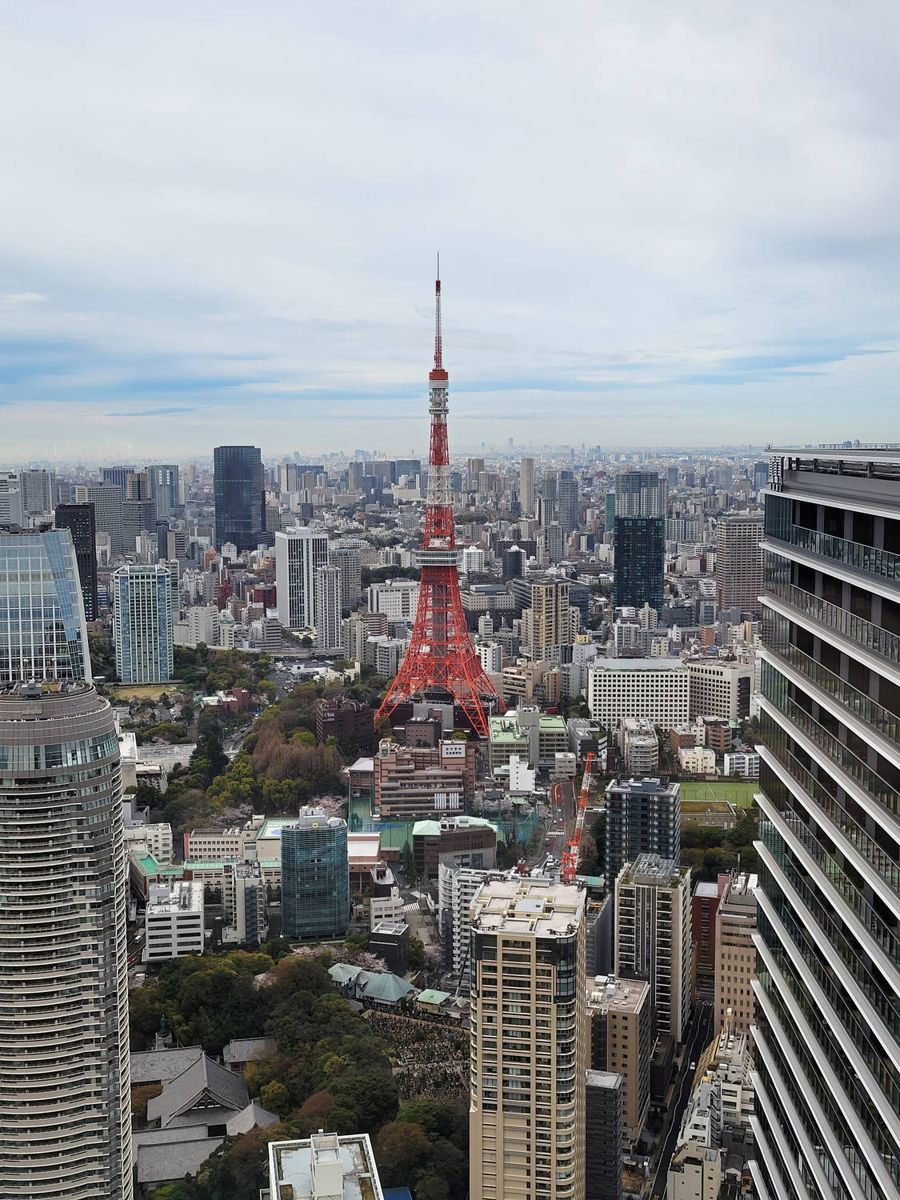 Tokyo Tower and the city from the window