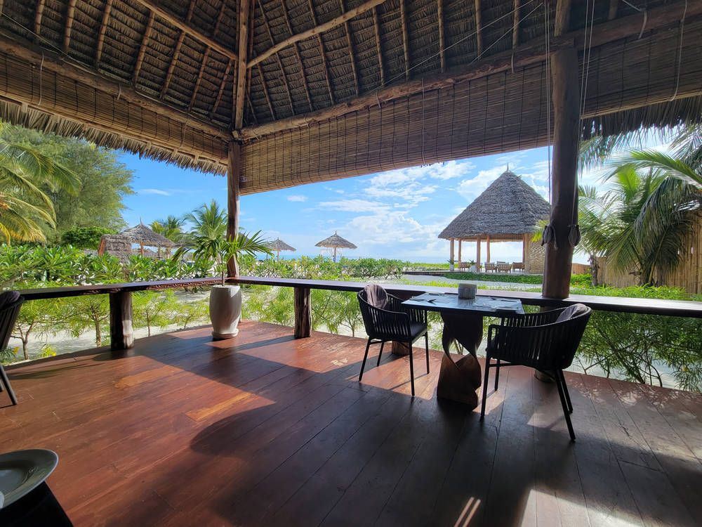 The open-air restaurant deck