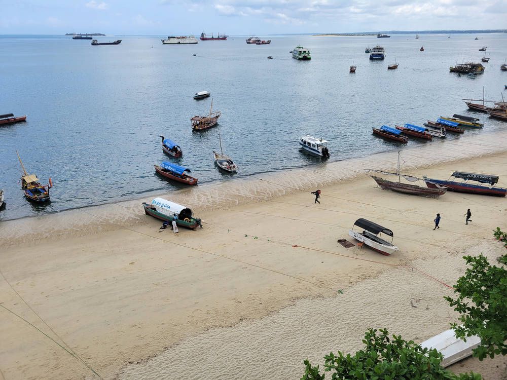 The beach at low tide